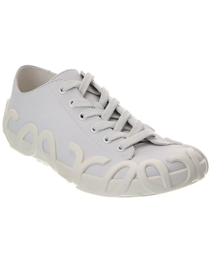 Loewe Rise Lace-Up Leather Sneaker White