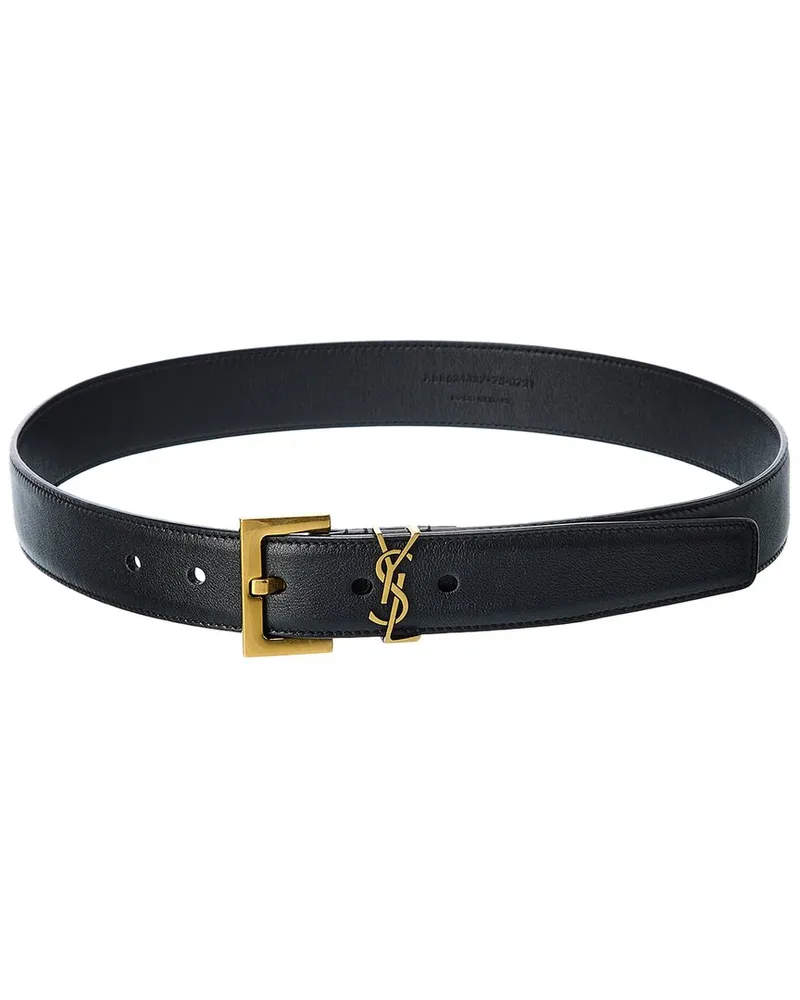 Saint Laurent Monogram Leather Belt Nocolor