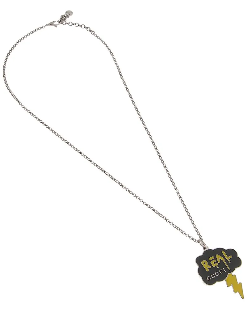 Gucci Silver Real Lightning Cloud Pendant Necklace Nocolor