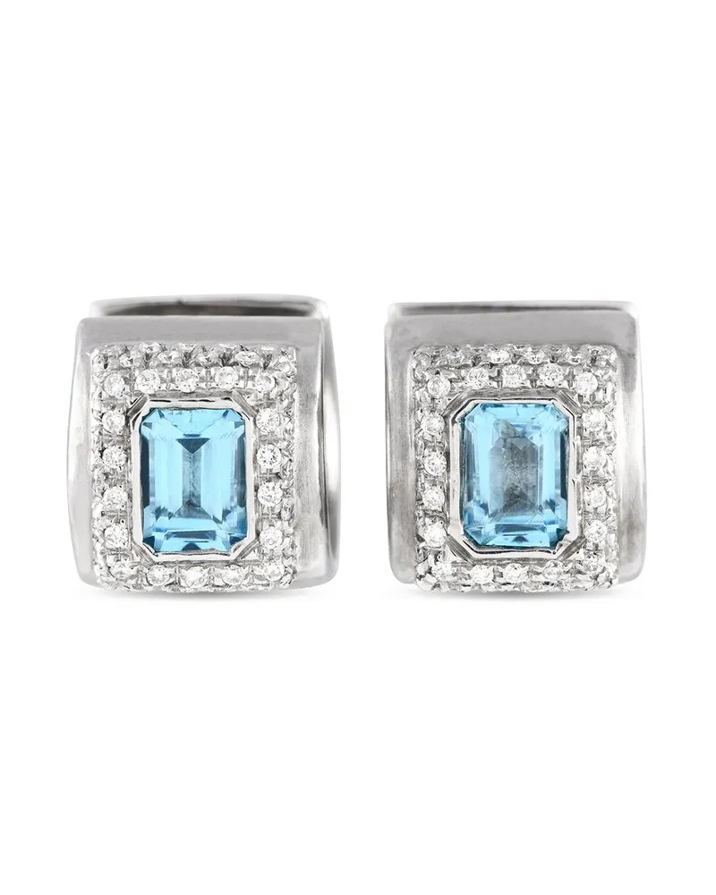 Roberto Coin 18K 0.85 ct. tw. Diamond & Sapphire Earrings (Authentic Pre-Loved Nocolor