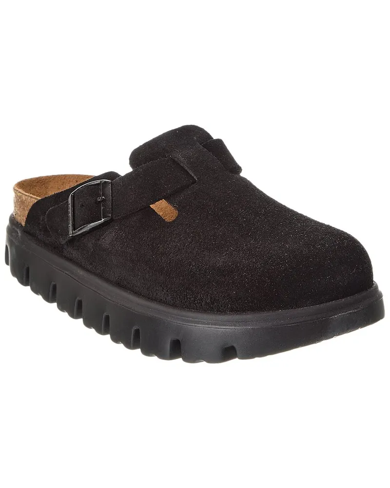 Birkenstock Papillio by  Boston Chunky Narrow Suede Clog Black