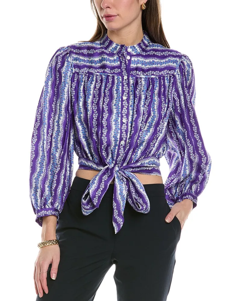 Sandro Silk Shirt Blue