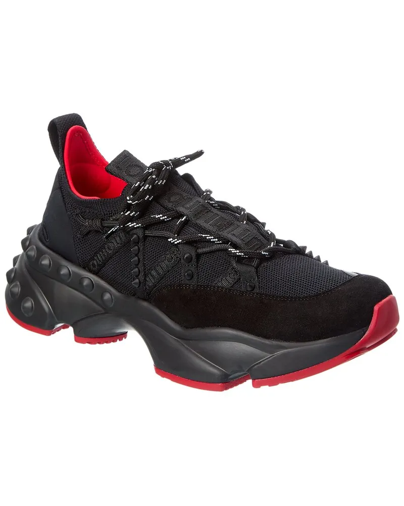 Christian Louboutin Trailnrun Leather & Mesh Sneaker Black
