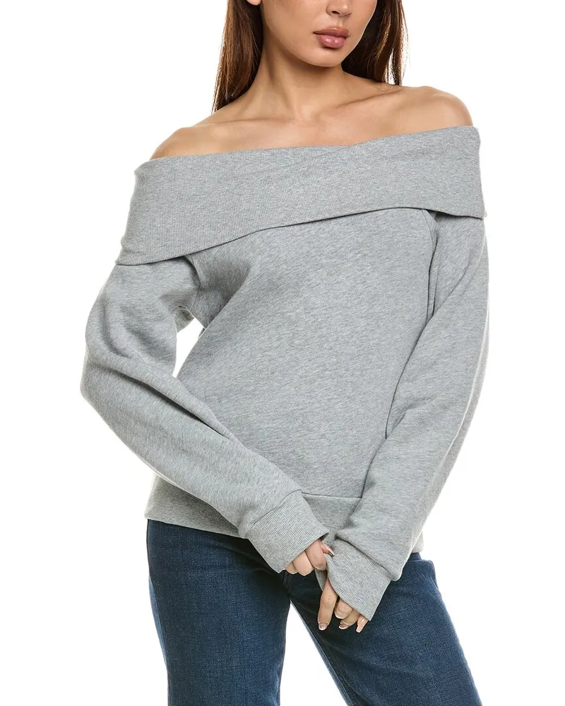Nation Ltd Barbie Off-The-Shoulder Sweatshirt Grey