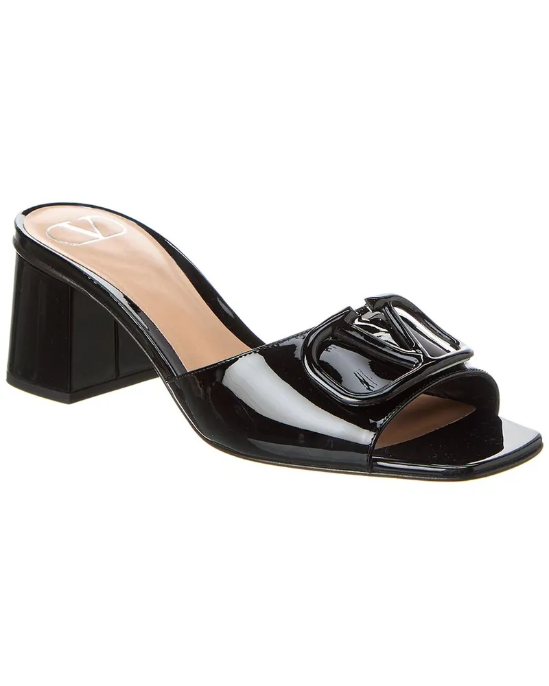 Valentino Garavani VLogo 60 Patent Sandal Black