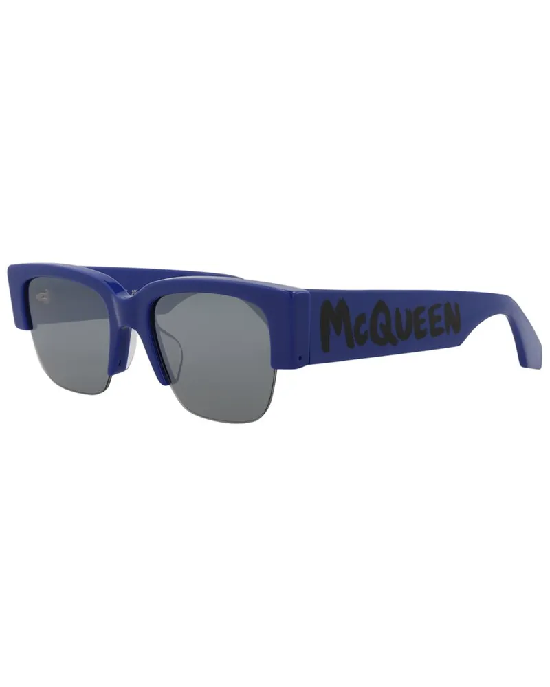 Alexander McQueen Unisex AM0405S 54mm Sunglasses Blue