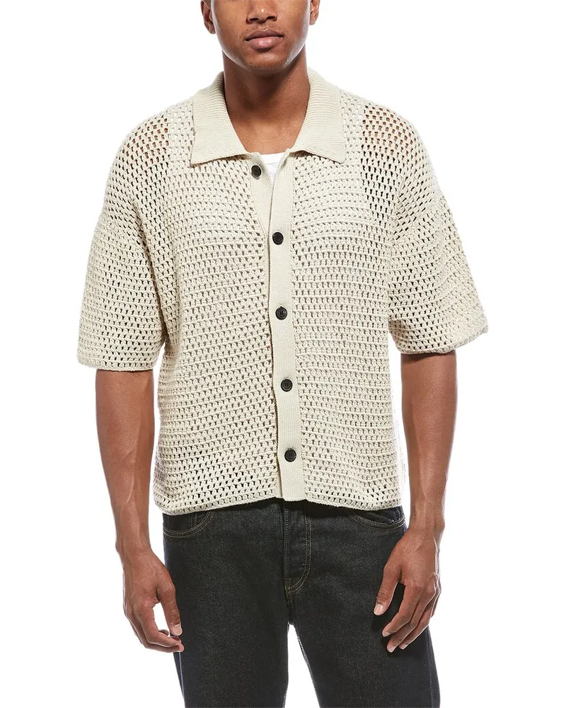 Frame Denim Open Weave Cardigan Beige