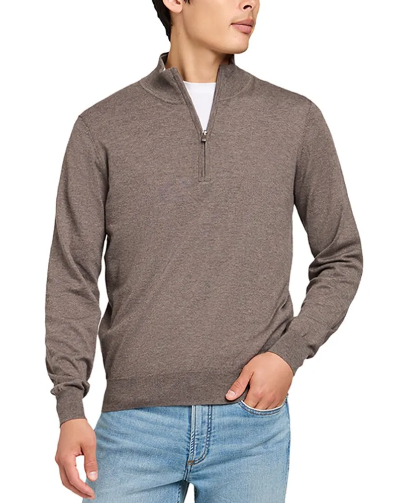 Faherty Movement Quarter Zip Sweater Green