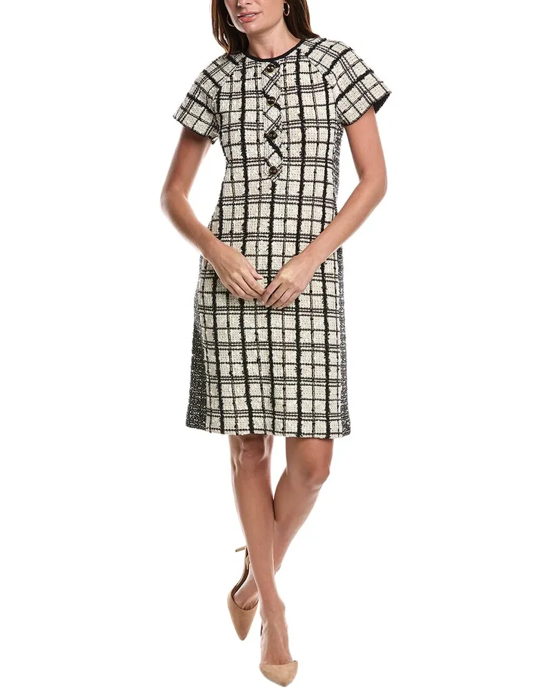 ST. JOHN Tweed Wool-Blend Dress Black