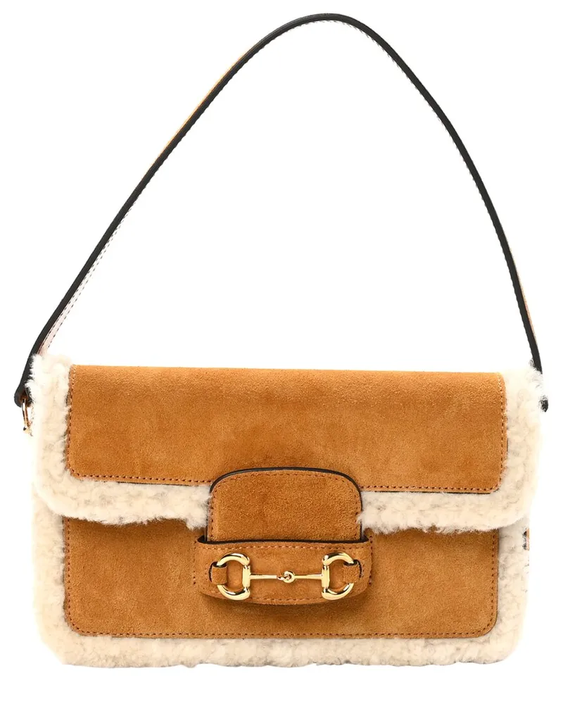 Gucci Beige Suede Horsebit Mini 1955 Shoulder Bag (Authentic Pre-Loved Nocolor