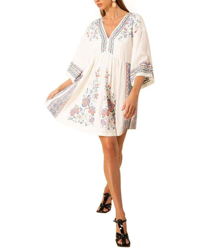 Hale Bob Camryn Linen-Blend Dress White