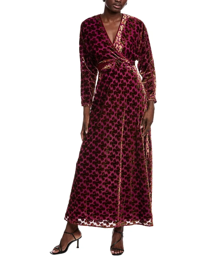 Diane von Furstenberg Babette Velvet Burnout Maxi Dress Purple