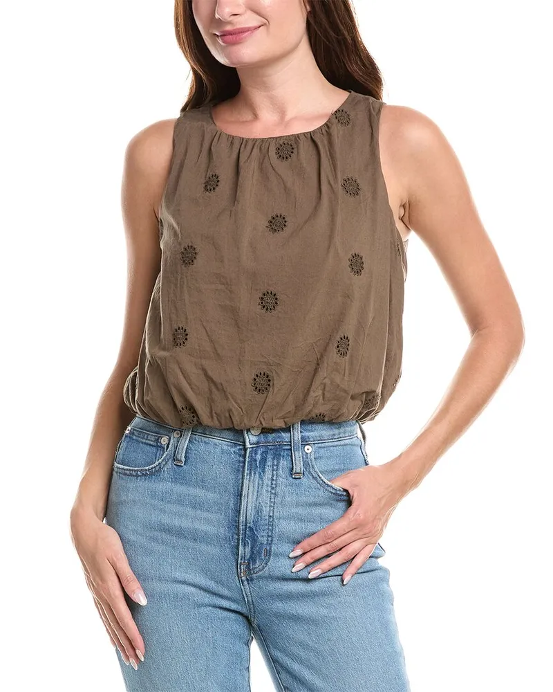Michael Stars Hazel Bubble Top Green