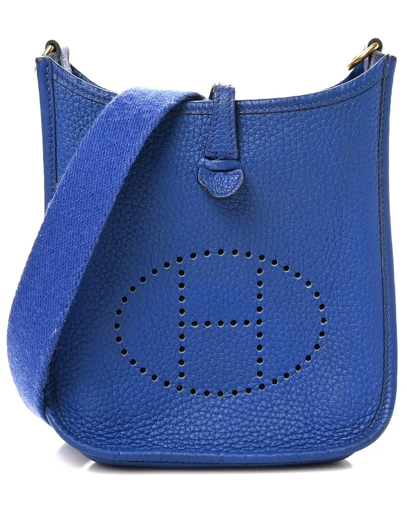 Hermès Deep Blue Taurillon Clemence Leather Evelyne III PM (Authentic Pre-Loved Nocolor