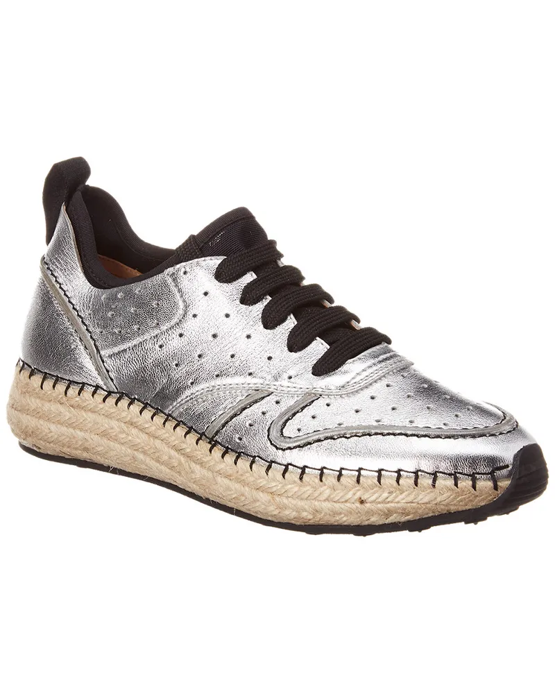 TOD'S TOD’s Leather Espadrille Sneaker Silver