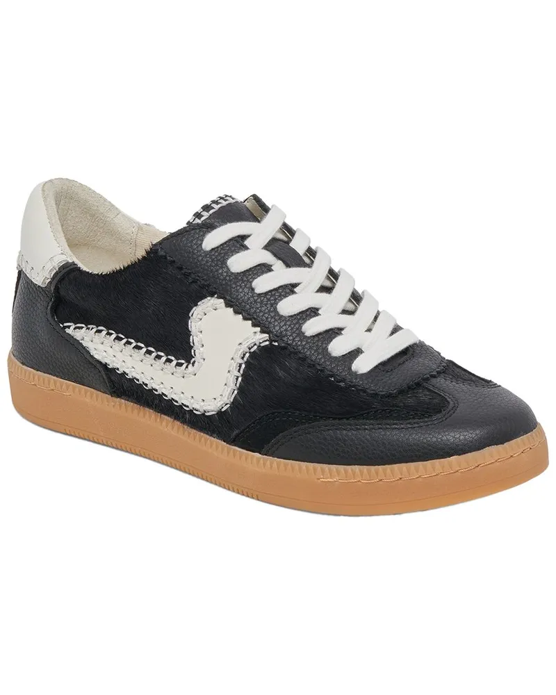 Dolce Vita Notice Stitch Leather & Haircalf Sneaker Black