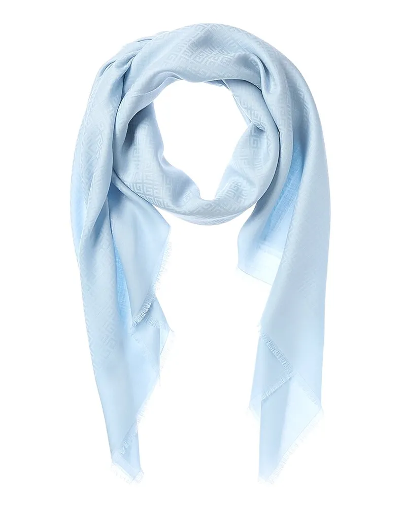 Givenchy 4G Square Large Wool & Silk-Blend Scarf Blue