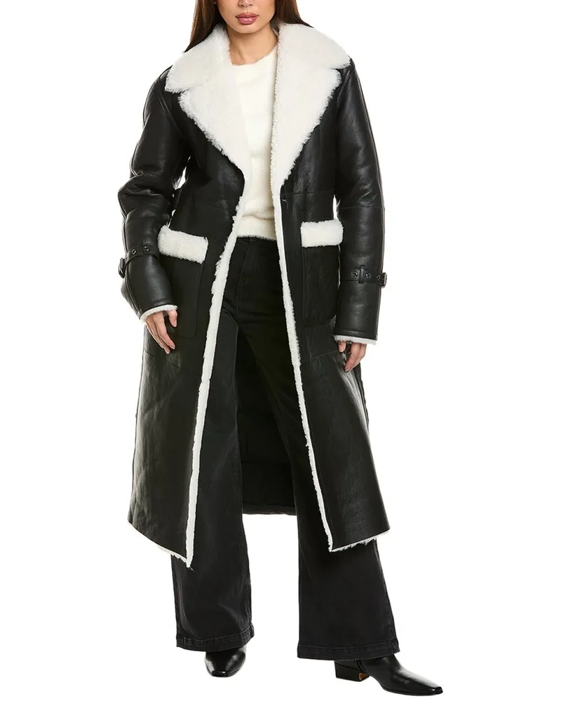 Mackage Sabreen Leather Coat Black