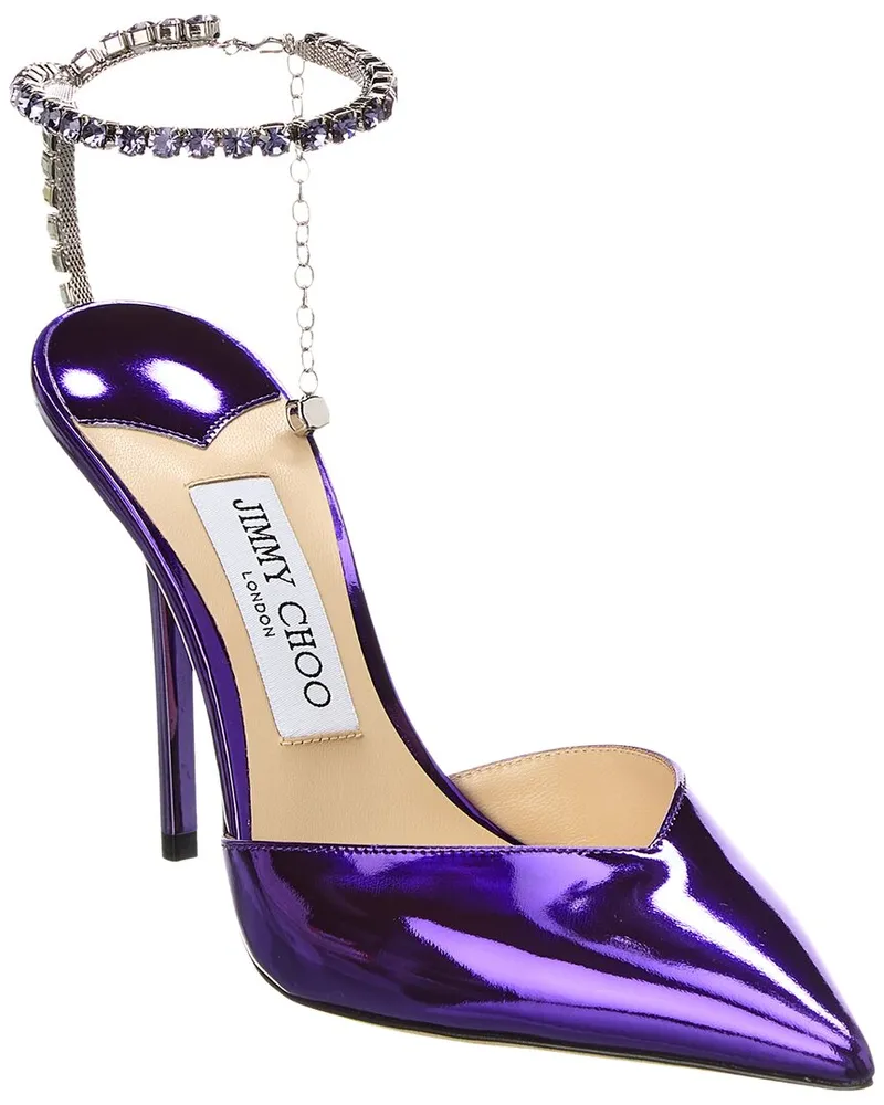 Jimmy Choo Saeda 100 Leather Pump Purple
