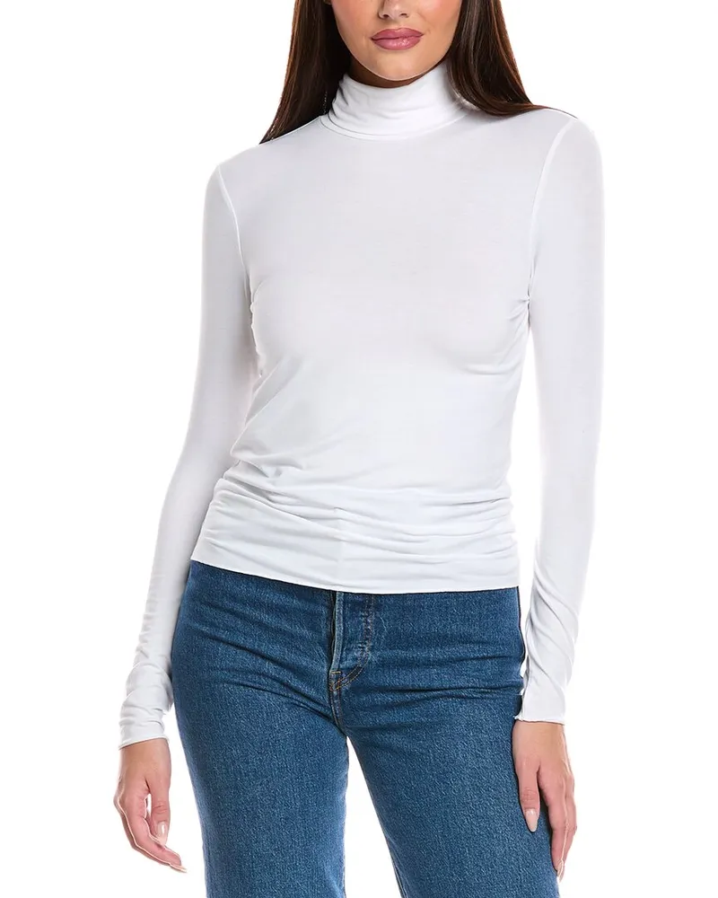 Splendid Bamboo Turtleneck Top White