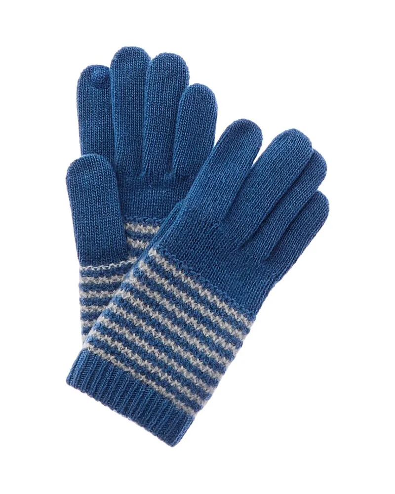 portolano  Cable Cashmere Tech Gloves Blue