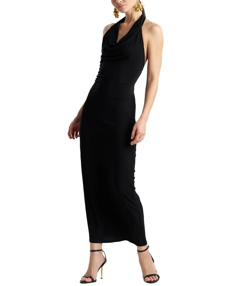 NATORI Halter Maxi Dress Black