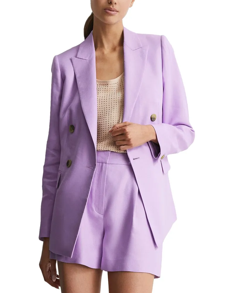 Reiss Hollie Linen-Blend Blazer Nocolor