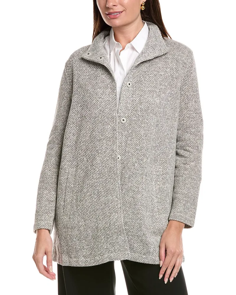 Eileen Fisher Stand Collar Jacket Tan