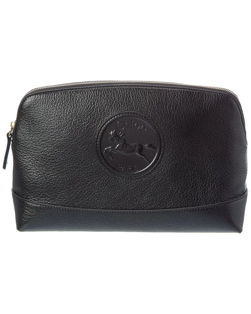 Chloé Leather Cosmetic Case Black