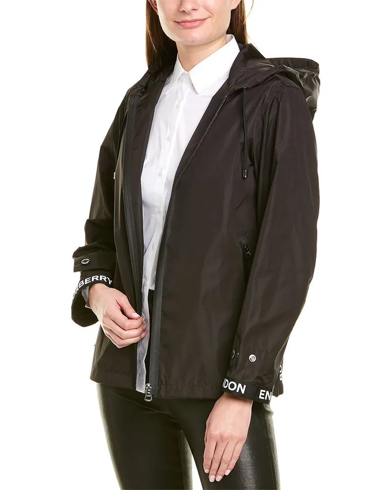 Burberry Logo Hooded Jacket Black