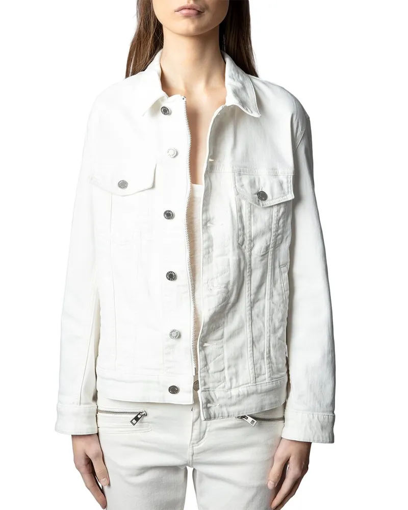Zadig & Voltaire Kase Denim Camo Skull Slim Fit Jacket Nocolor
