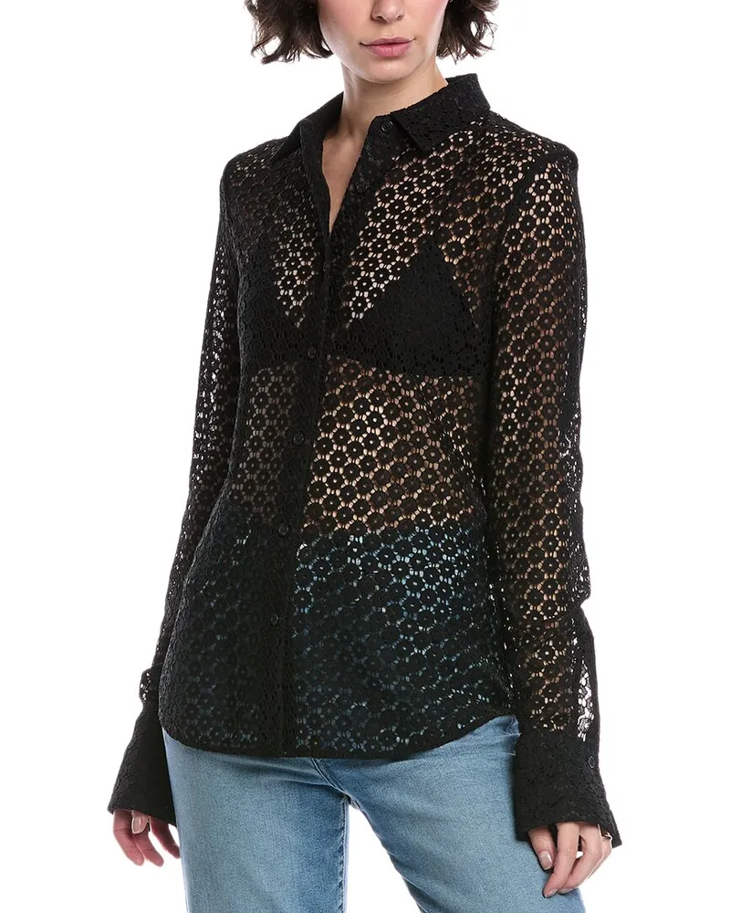 Rag & Bone Yvette Lace Shirt Black
