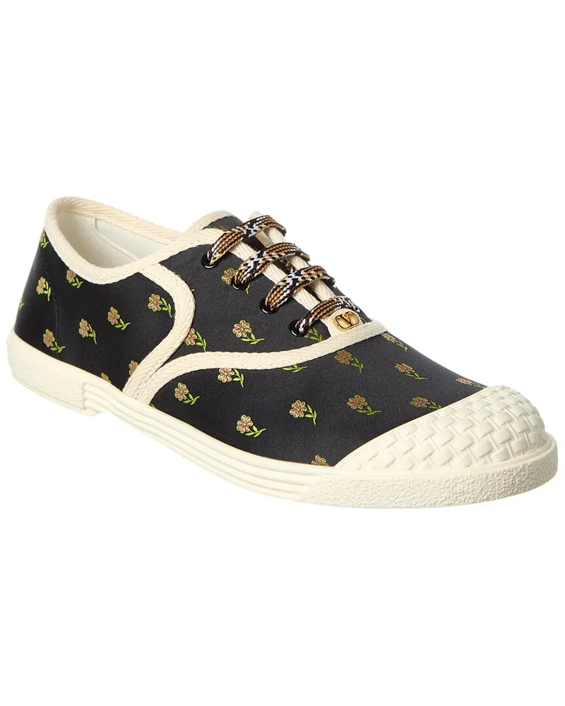 Valentino Garavani Bay By Bay Floral Canvas Sneaker Blue