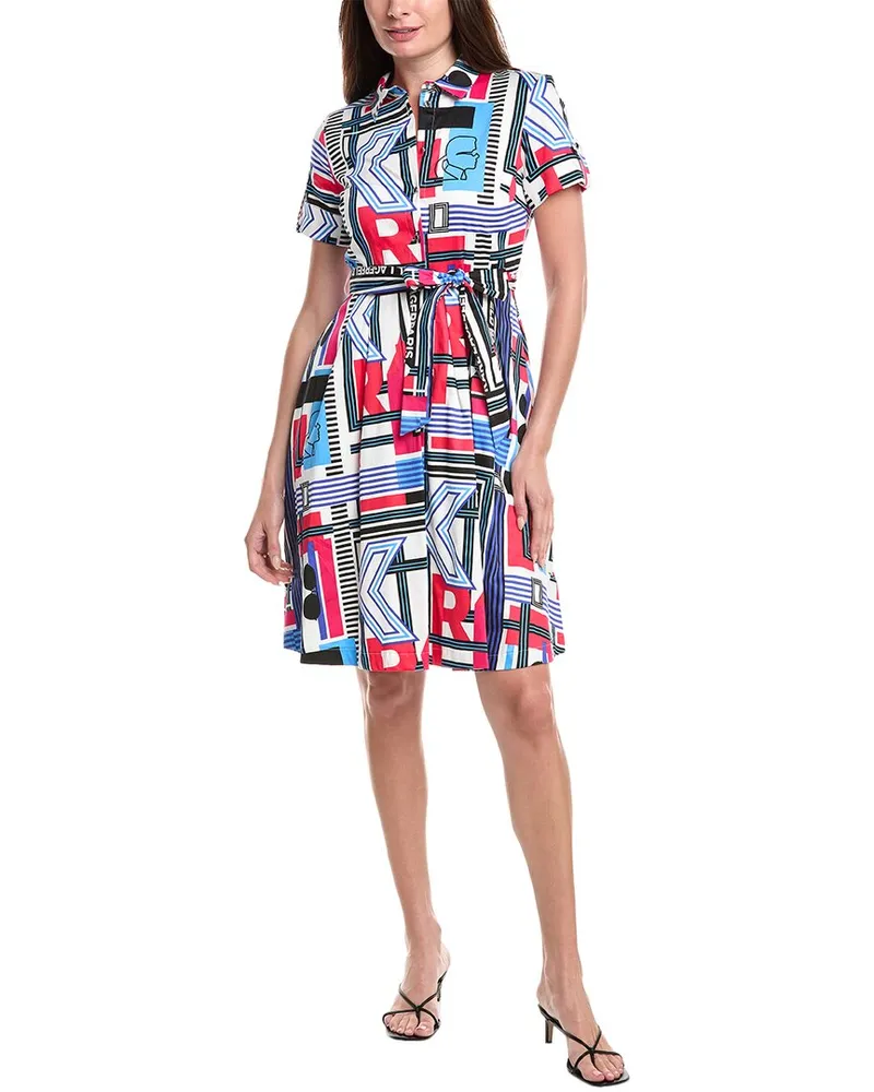 Karl Lagerfeld Printed Shirt Dress Blue