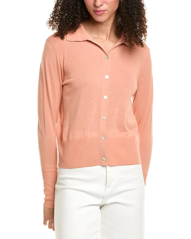 Vince Collared Button-Down Shirt Orange