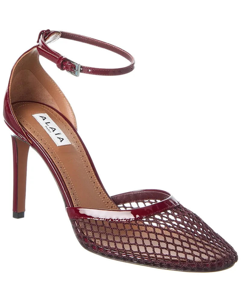 Alaïa Fishnet Mesh & Patent Pump Red