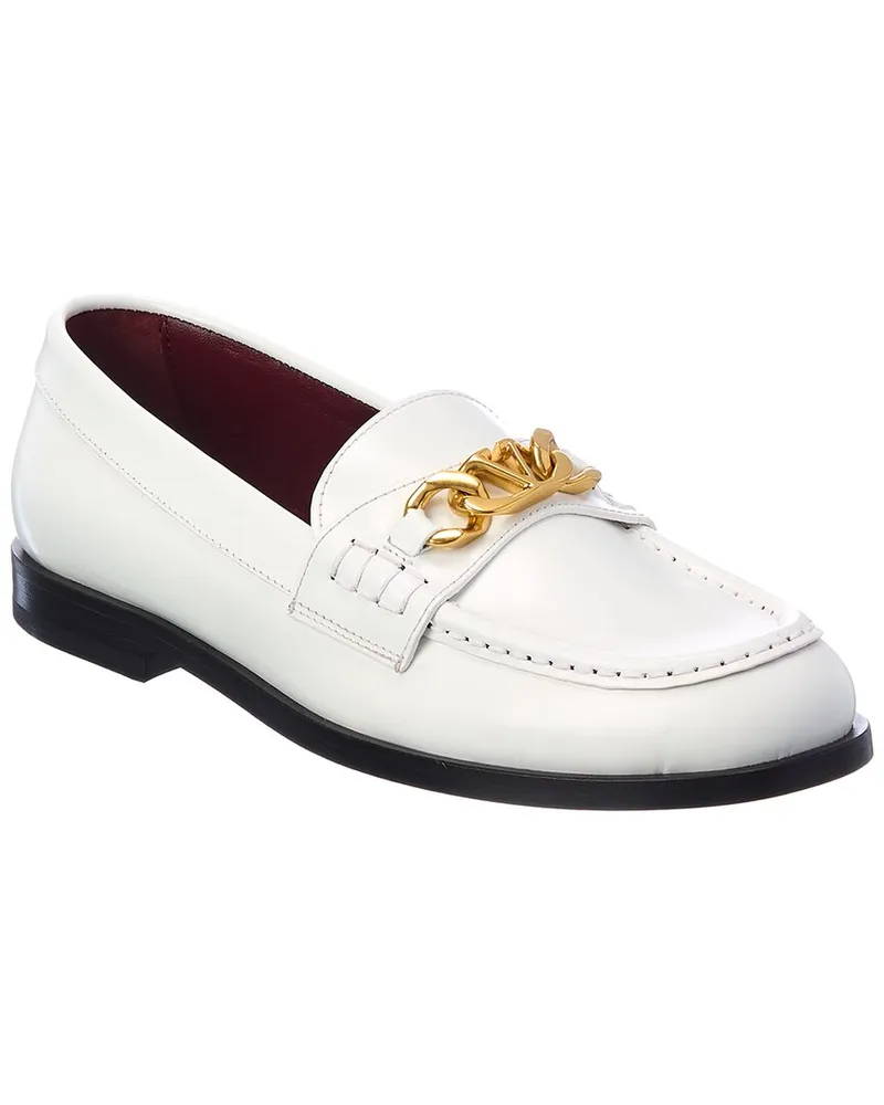 Valentino Garavani VLogo Leather Loafer White