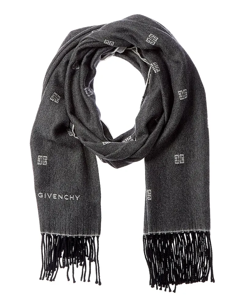 Givenchy Wool & Silk-Blend Scarf Grey