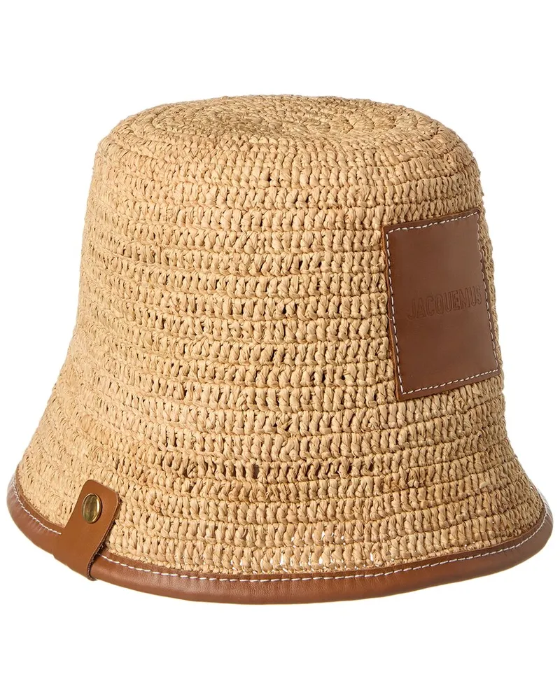 Jacquemus Le Bob Soli Raffia Bucket Hat Nocolor