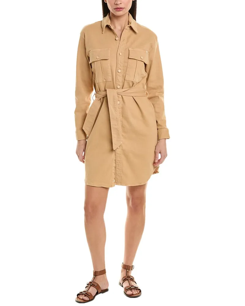Mother Denim The Cadet Mini Shirt Dress Brown
