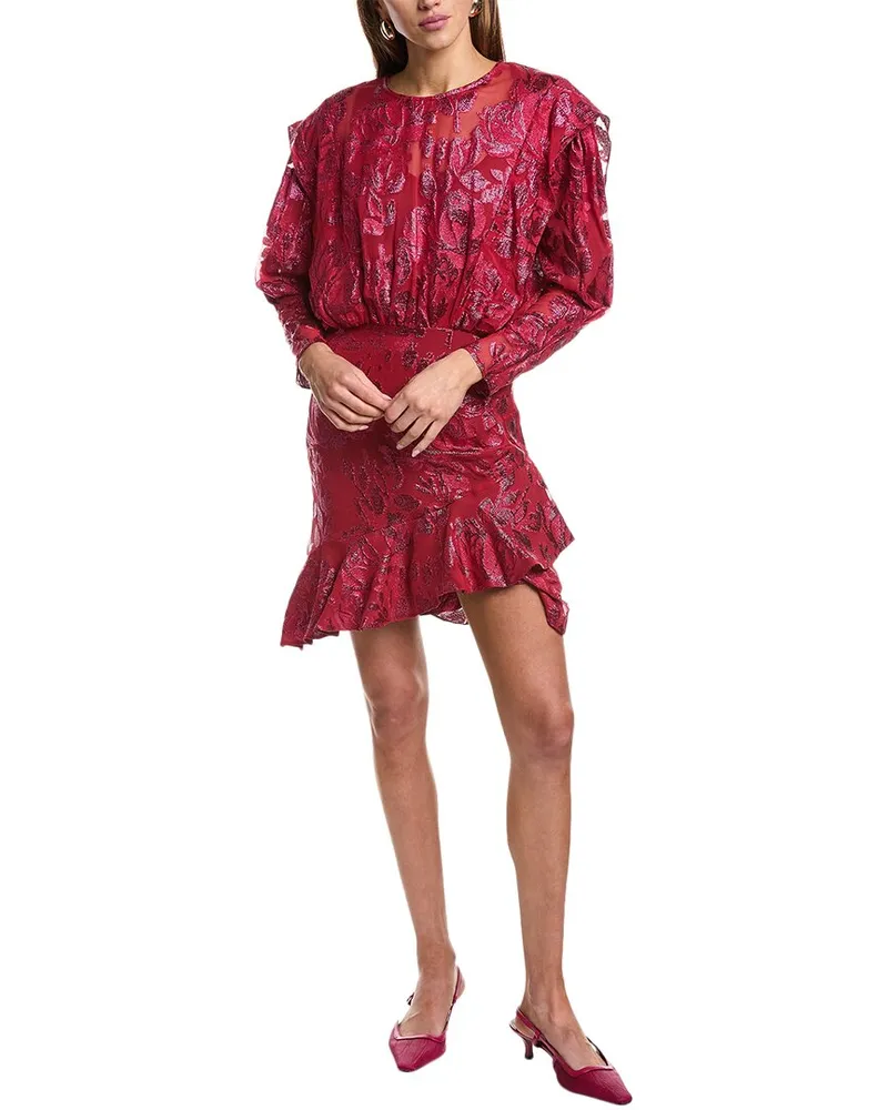 IRO Murai Silk-Blend Mini Dress Pink
