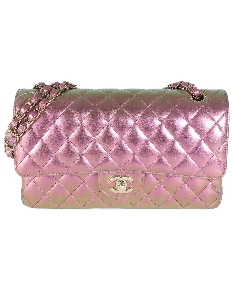 Chanel Metallic Purple Quilted Leather Medium Classic Double Flap Bag  (Authentic Pre-Loved Nocolor