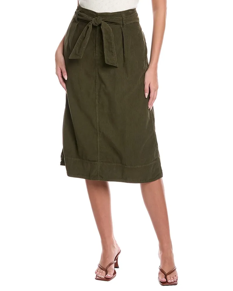 Graham & Spencer Tie Waist Corduroy Skirt Green