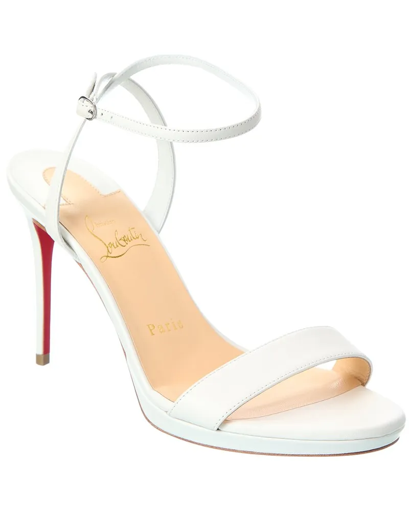 Christian Louboutin Loubi Queen 100 Leather Sandal White