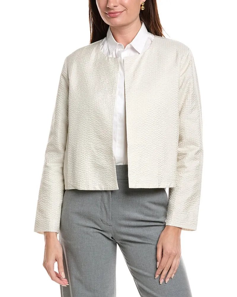 Eileen Fisher Silk Jacket White