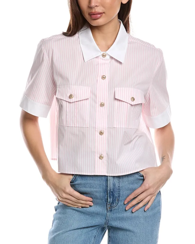 GENERATION LOVE Alida Pinstripe Shirt White
