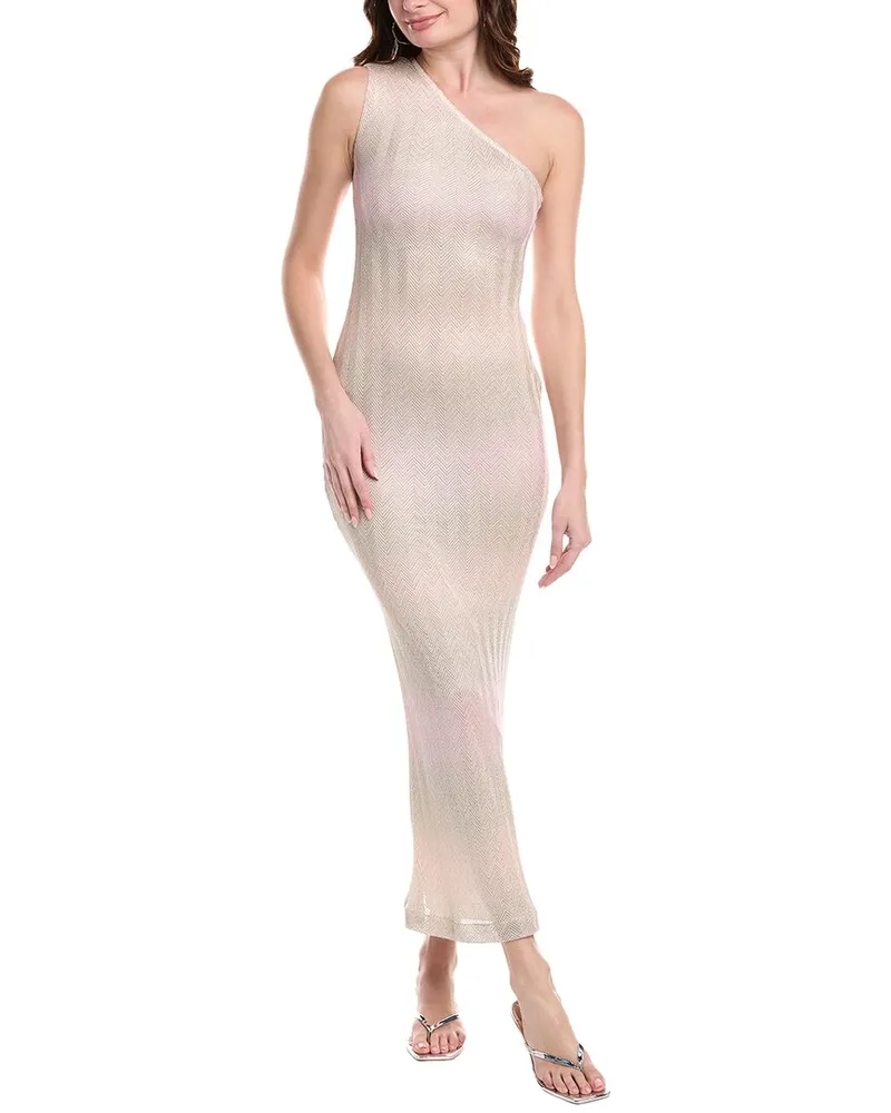 Missoni One-Shoulder Maxi Dress Pink
