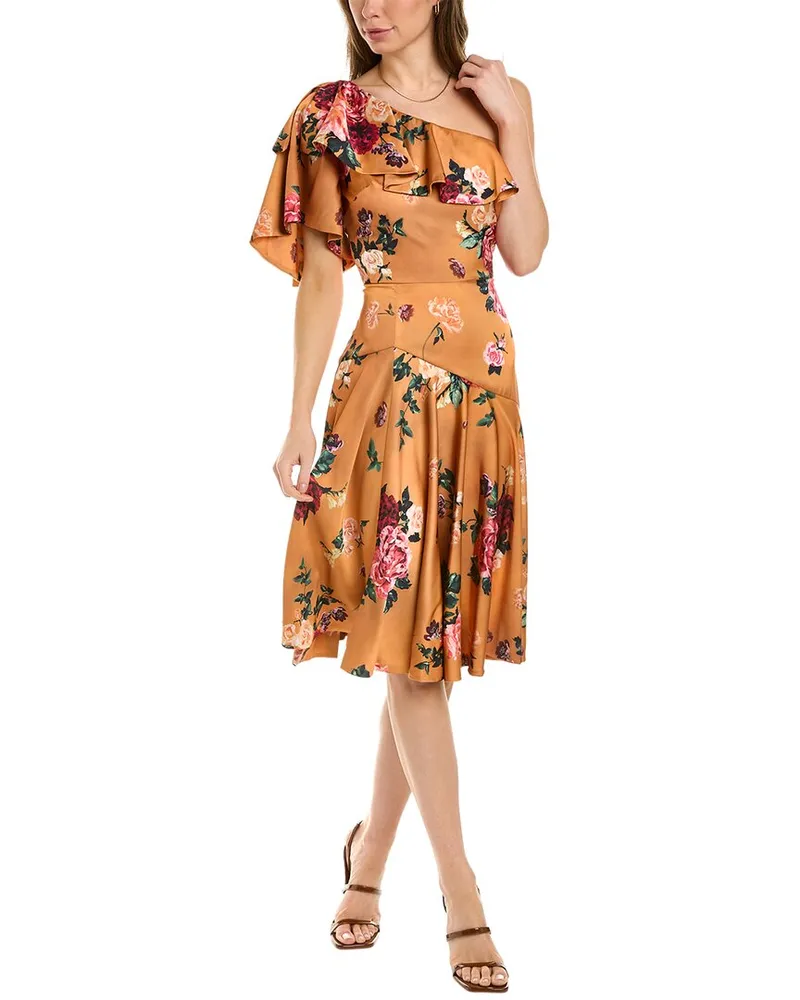 THEIA Elora Printed Cocktail Dress Pink