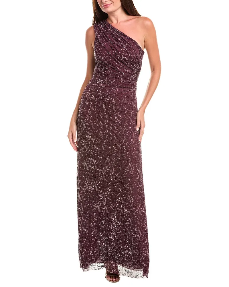 Halston Rafelle Rhinestone Mesh Gown Black