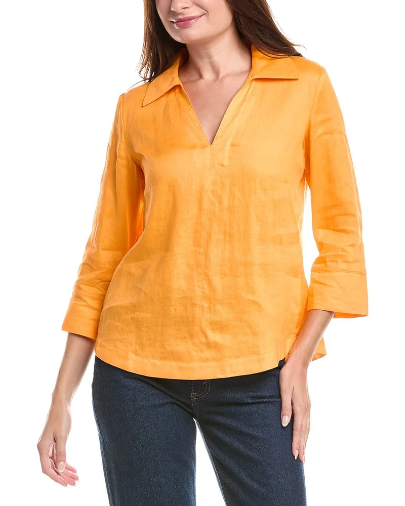 Joseph Ribkoff Linen Top Orange